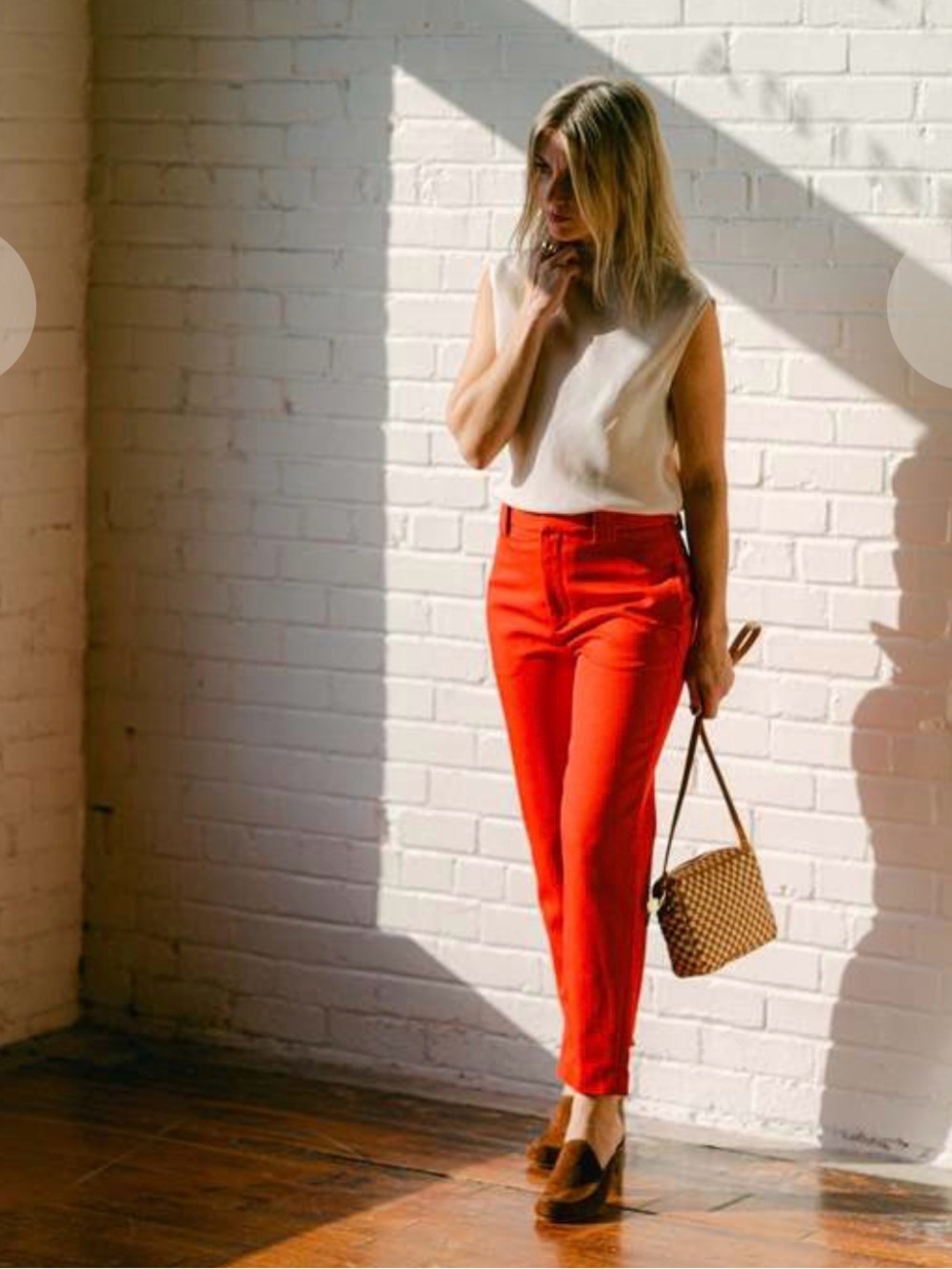 A.L.C. Red Cropped  Pants Sz. 10 - Picture 2 of 12